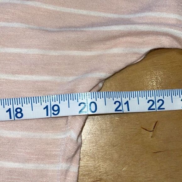 JNY Jones New York Signature Womens Striped Cold Shoulder Top Pink White Small - Picture 6 of 7